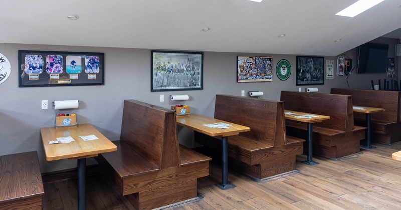 Interior, restaurant booths