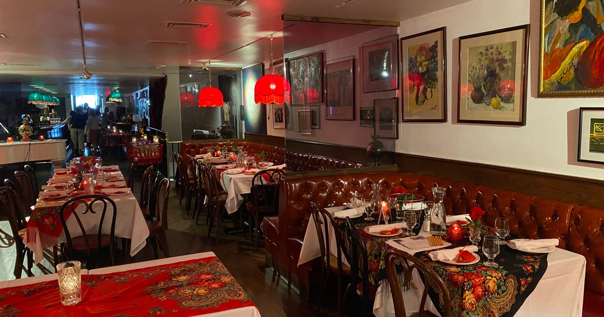 Nicely done interior dining area with set tables