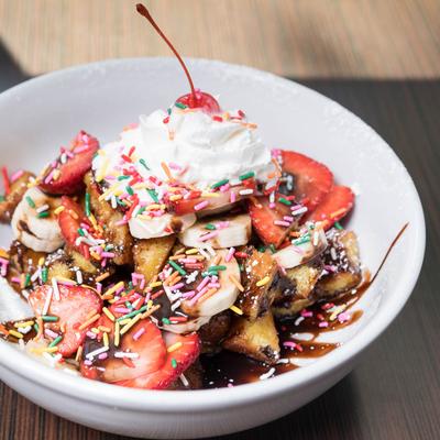 Banana split french toast bowl.