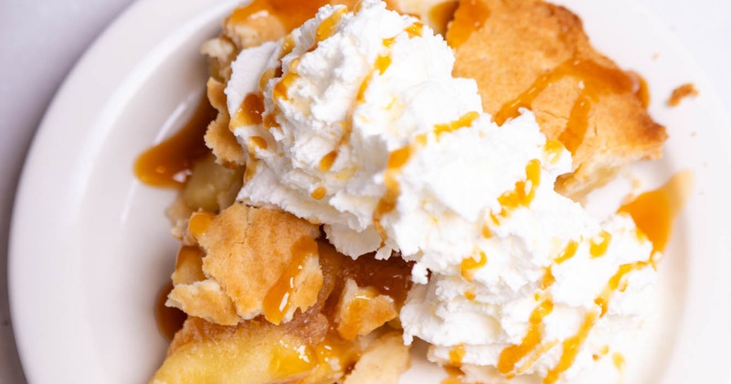 Apple pie, with whipped cream