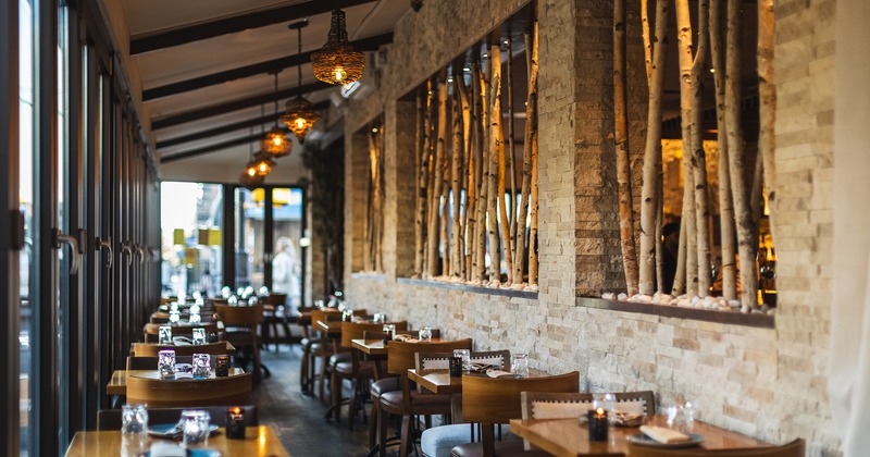 Restaurant interior, set dining tables