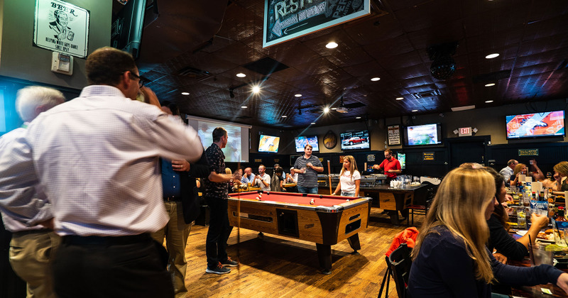 Interior, pool tables