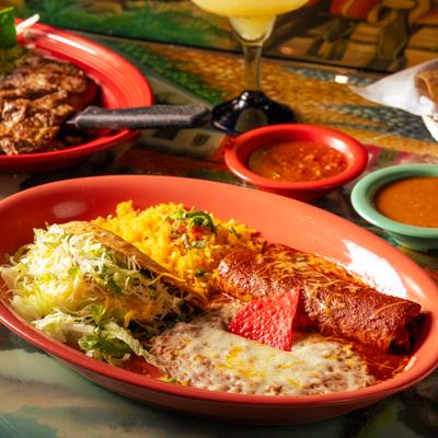 Enchilada with a taco.