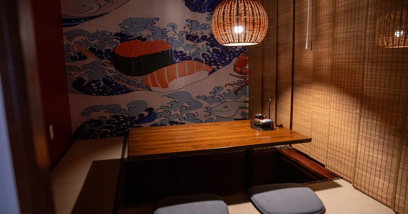 Small private dining room in Japanese design style
