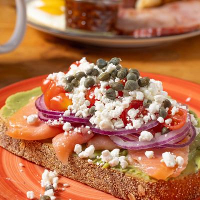 Avocado lox toast.