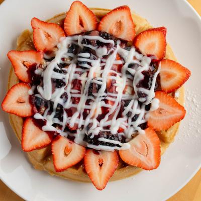 Berry Bliss Waffle, top view.