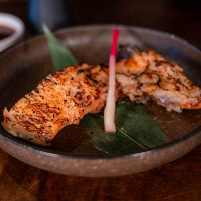 Miso-yaki salmon kama.