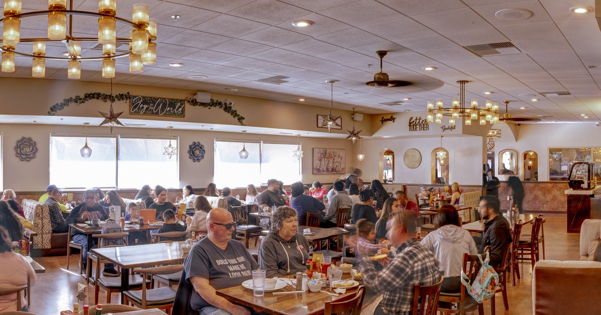 Dining area, customers eating and drinking
