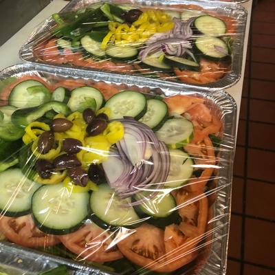 Salads in a vacuum bag