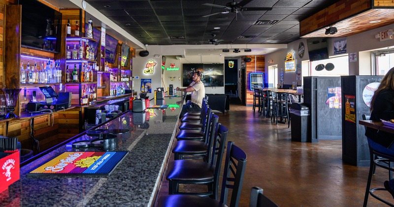 Bar, side view, part of diner area