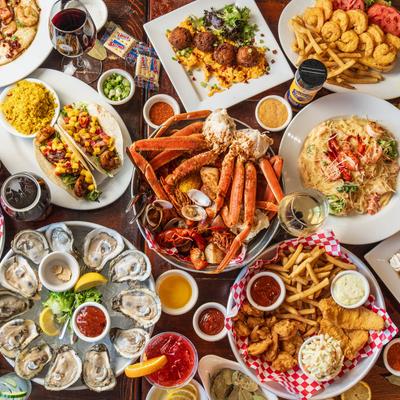 Various food on the table.