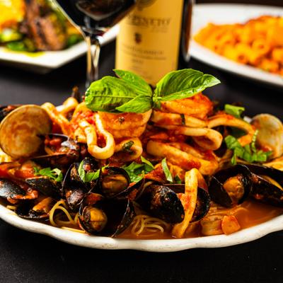 Mixed seafood pasta.