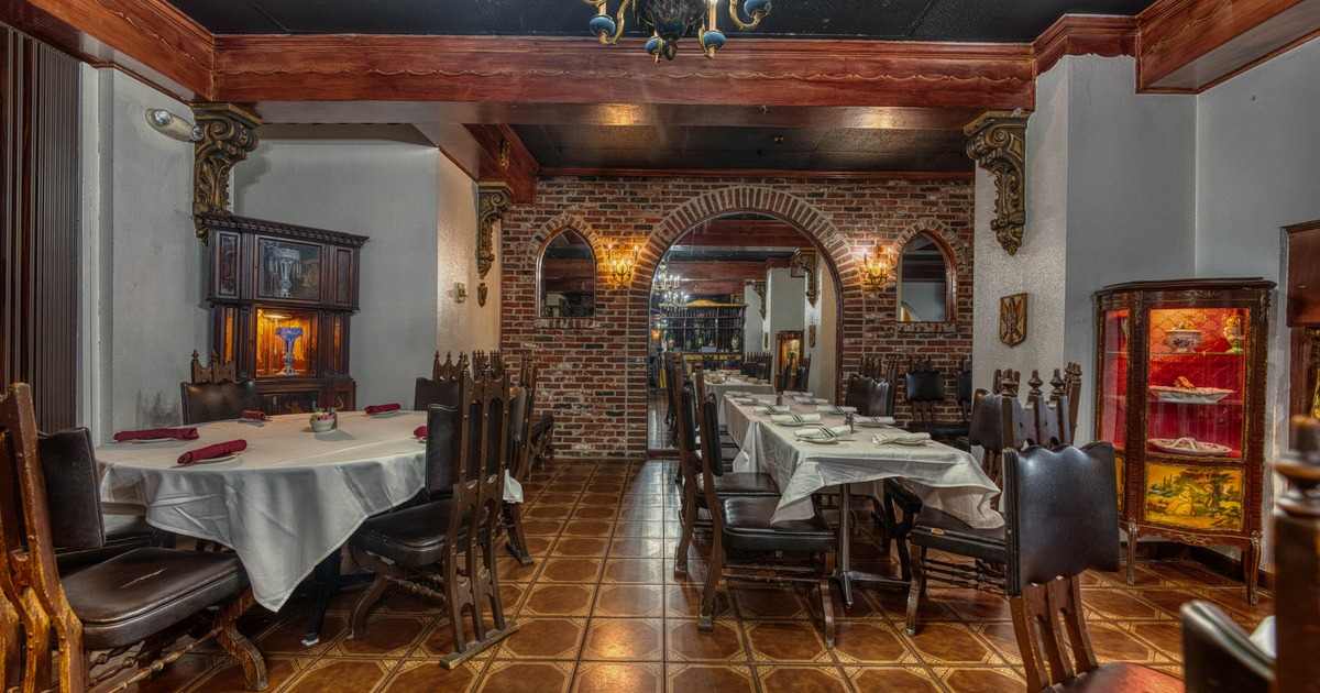 Interior, dining area with tables and chairs