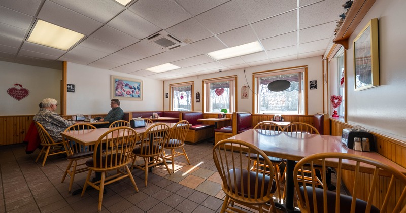 Interior, tables and chairs