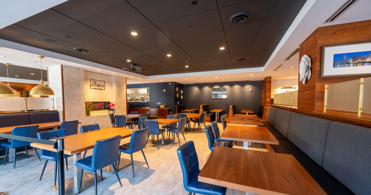 Interior, wide view of dining area