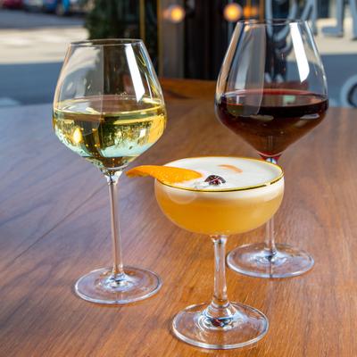 Multiple Drinks: Whiskey Sour with Egg White Cocktail_Red and White Wine