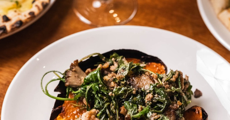 Sweet Potato with Mushrooms  and Arugula