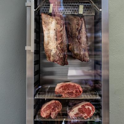 Big pieces of meat in the fridge