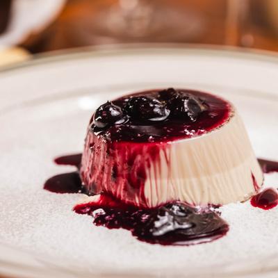 Panna cotta dessert.