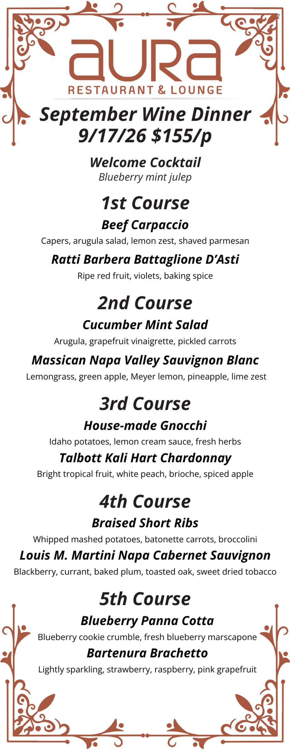 September Wine Dinner event photo