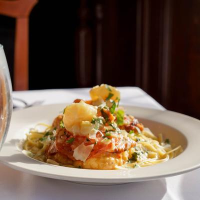 chicken and shrimp rossini.