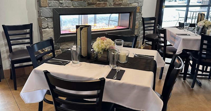 Interior, a table with chairs