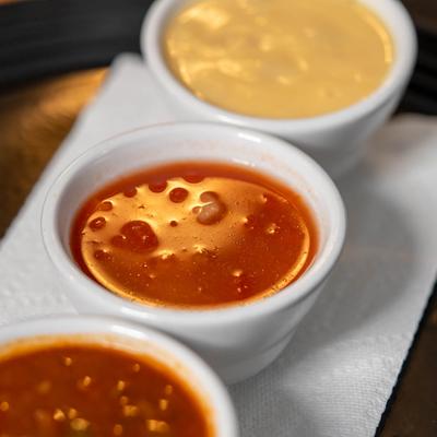 Soups - chili, vegetable, and potato.