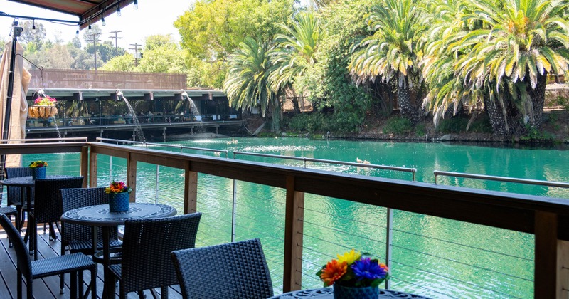 Exterior, veranda dining area by the water