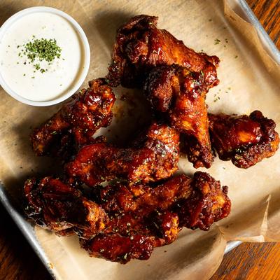 A top view of buffalo wings