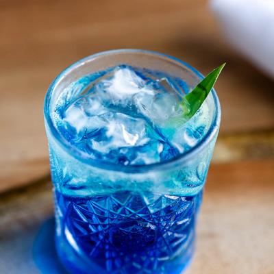 A refreshing blue drink.