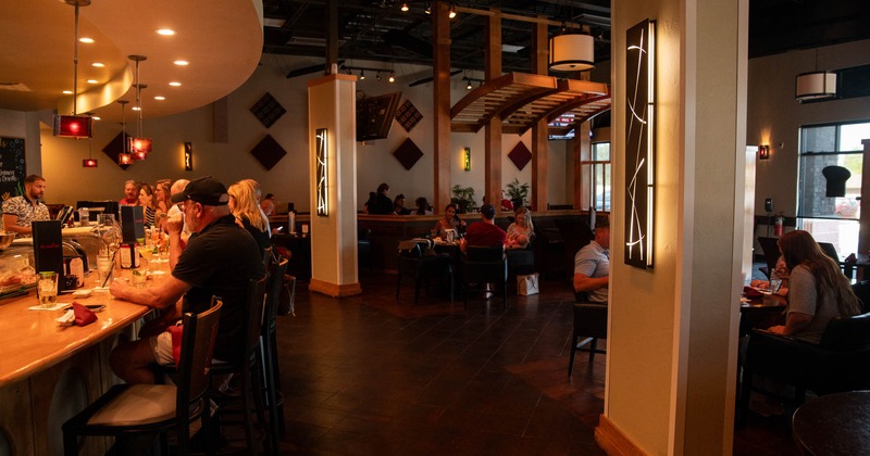 Bar are, diner tables behind