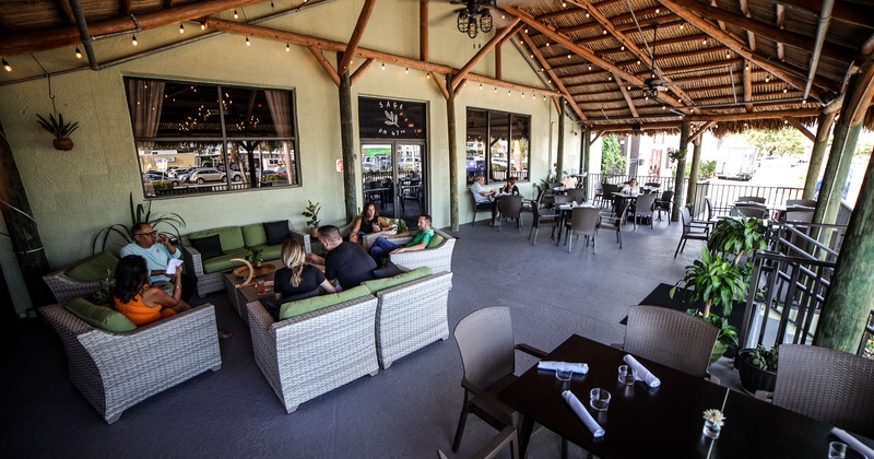 Covered patio, seating area