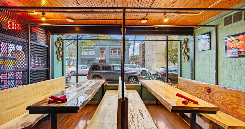 Interior, seating space by the window