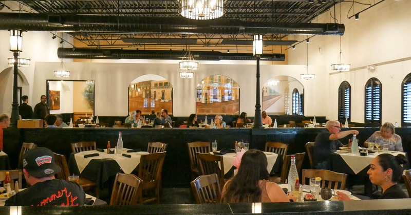 Interior, wide view, dining area