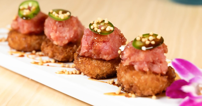 Spicy Tuna Crispy Rice, close-up