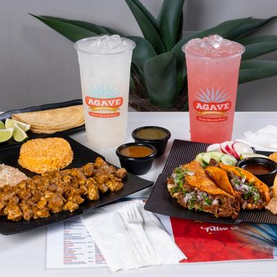 Various food and drinks.