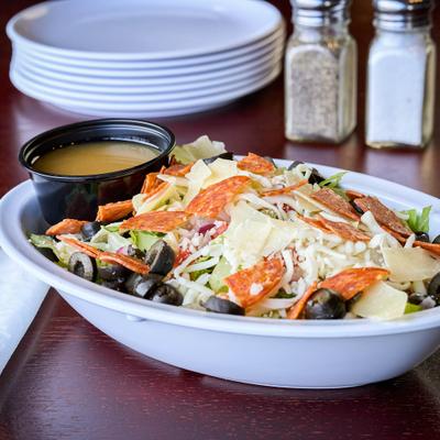 Italian salad with pepperoni, cheese, olives, and house-made vinaigrette.