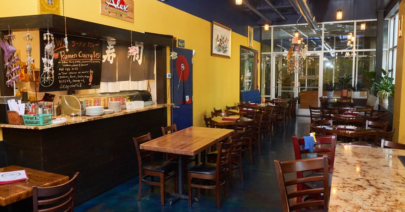 Seating area and bar counter