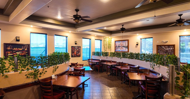 Dining area, tables and seats