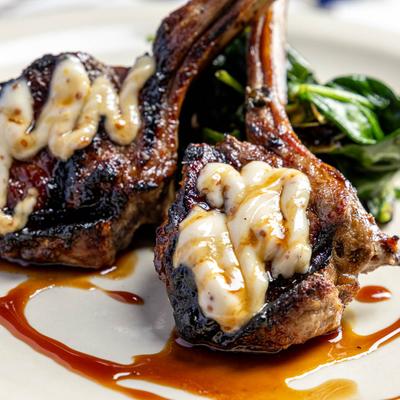 Grilled lamb chops.