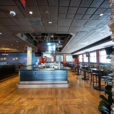 The interior of the restaurant, a large dining hall.