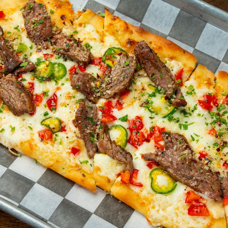 menu item 16 of 38, Steak & Peppers Flatbread