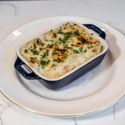 Baked mac and cheese.