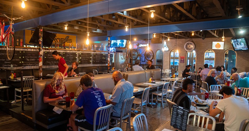 Interior, dining area with guests
