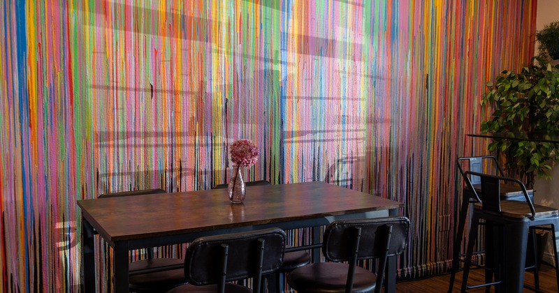 Interior, tables and chairs