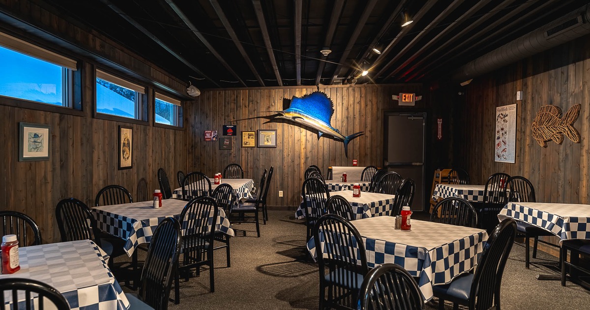 Inside, tables ready for guests