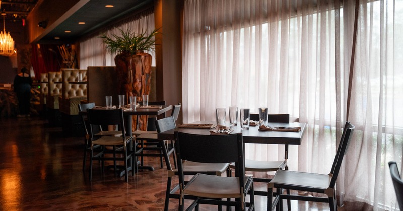 Interior, diner room, tables and chairs