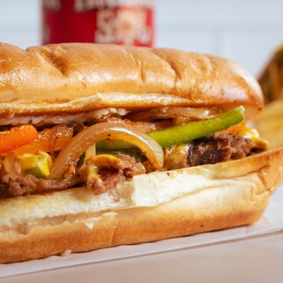 Philly cheesesteak sandwich.