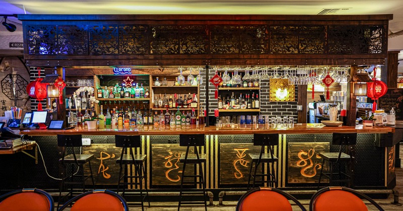 Decorated interior, bar area