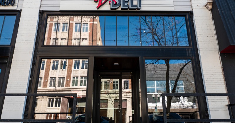 View from below of the restaurant